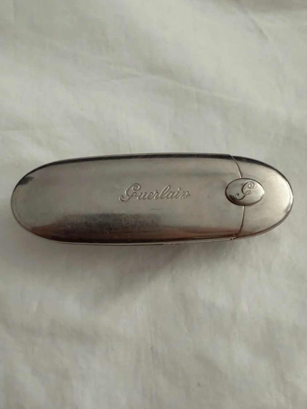Guerlain Empty Lip Stick Container Silver w/ Mirror